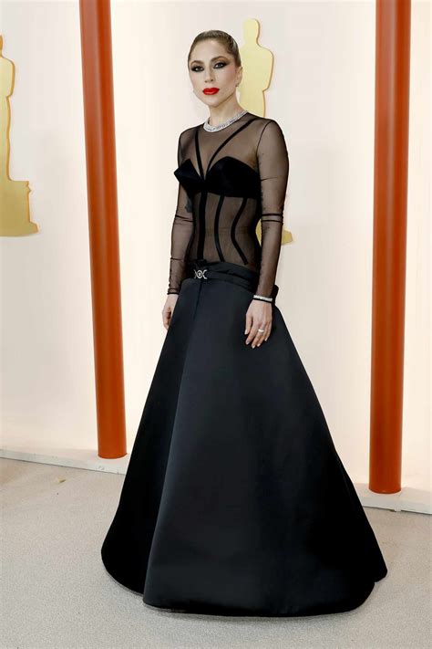 lady gaga versace oscars black dress|gaga academy awards dress.